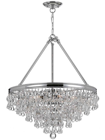 Calypso 8-Light Chandelier in Polished Chrome.